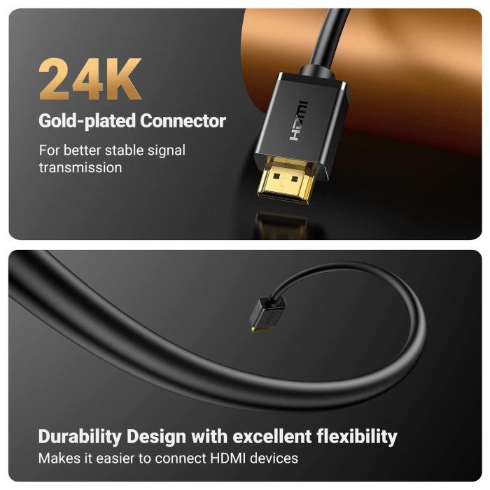 يوجرين – كابل HDMI ذكر إلى أنثى بطول 1 متر – أسود 