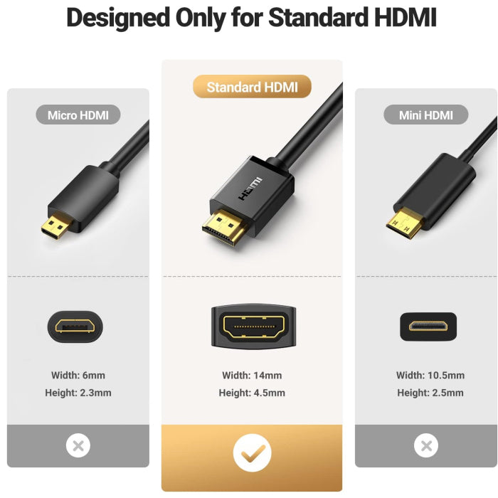 كابل UGreen HD107 HDMI ذكر إلى أنثى بطول 5 متر - أسود 