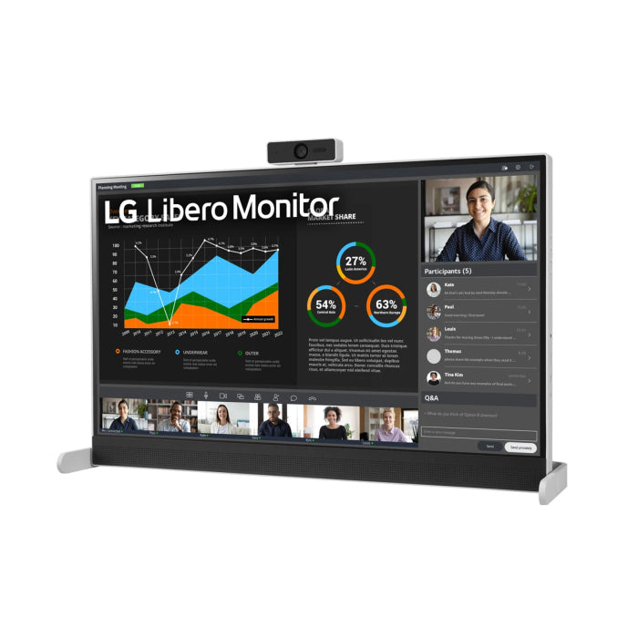 LG 27BQ70QC-S 27" QHD 2K IPS 60Hz 5ms Libero Monitor With Detachable Full HD Webcam