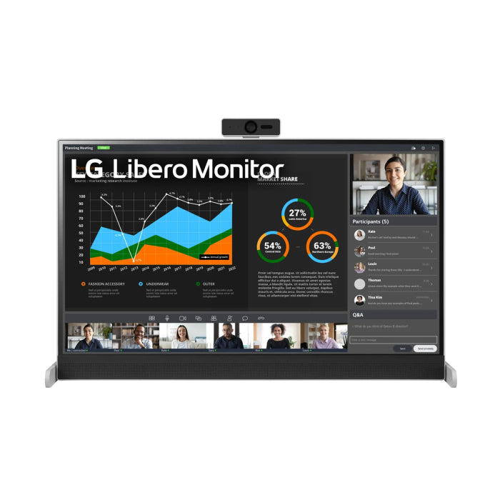 LG 27BQ70QC-S 27" QHD 2K IPS 60Hz 5ms Libero Monitor With Detachable Full HD Webcam