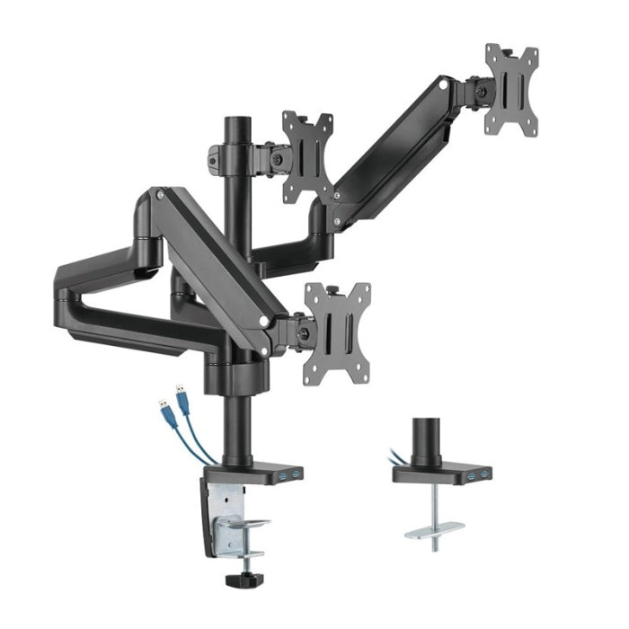 Twisted Minds Triple Monitor Arm with Dual 3.0 USB Port (17"-27" Flat & Curved Monitors)