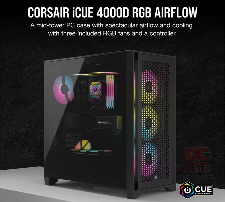 CORSAIR 4000D RGB Airflow Case - Black