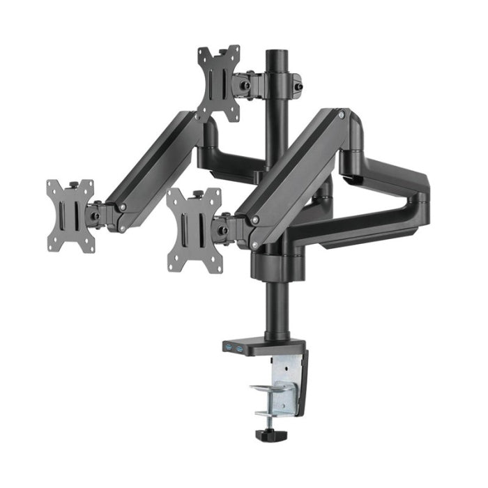 Twisted Minds Triple Monitor Arm with Dual 3.0 USB Port (17"-27" Flat & Curved Monitors)