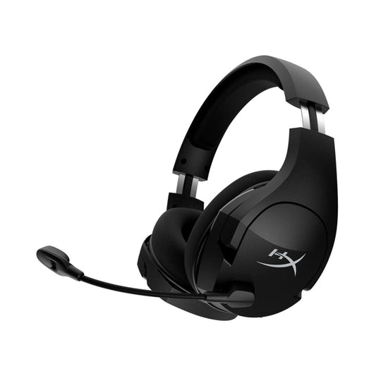 سماعة الألعاب اللاسلكية HyperX Cloud Stinger Core مع خاصية الدوران لكتم الصوت وميكروفون DTS®X® المكاني للصوت للكمبيوتر الشخصي - أسود 