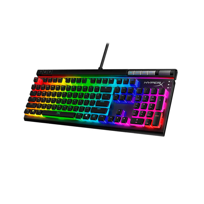 لوحة مفاتيح الألعاب الميكانيكية السلكية HyperX Alloy Elite 2 RGB Linear HX Red Switch HyperX Pudding Keycaps (ABS) للكمبيوتر الشخصي، PS5، PS4، Xbox Series X|S &amp; Xbox One 