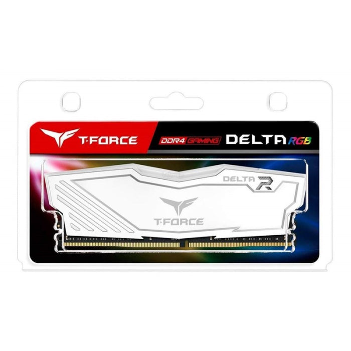 ذاكرة سطح المكتب TeamGroup T-Force DELTA RGB 8GB DDR4 3200MHz CL16 - أبيض 