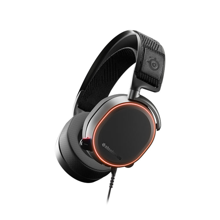 سماعة الألعاب SteelSeries Arctis Pro عالية الدقة USB/3.5 ملم DTS مع خاصية إلغاء الضوضاء لأجهزة الكمبيوتر الشخصية وأجهزة PS وXbox One وSwitch والأجهزة المحمولة 