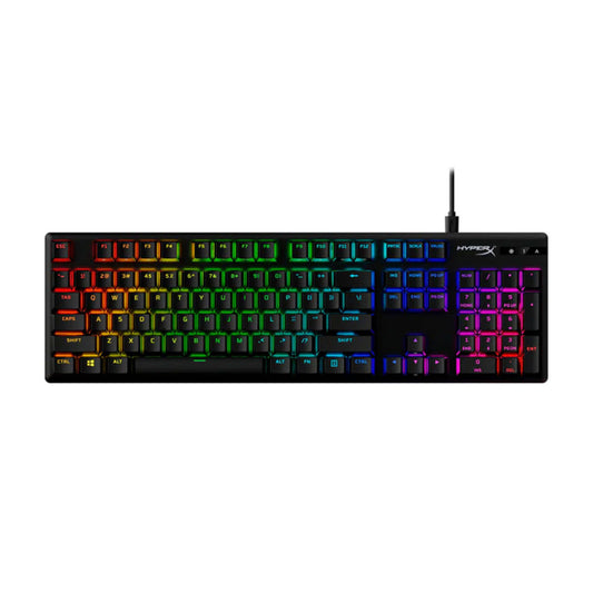 لوحة مفاتيح الألعاب الميكانيكية السلكية HyperX Alloy Origins PBT RGB Linear HX Red Switch Eng/Arb للكمبيوتر الشخصي، PS5، PS4، Xbox Series X|S وXbox One 