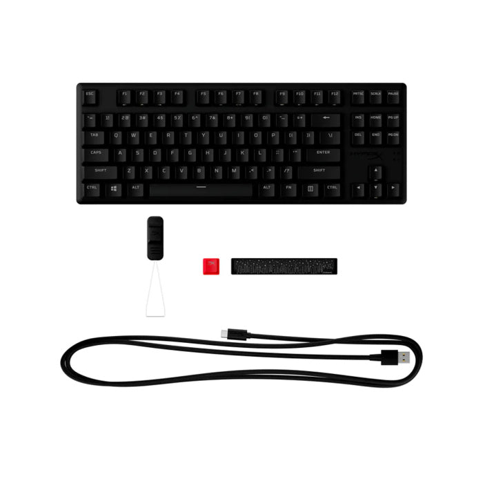 لوحة مفاتيح الألعاب الميكانيكية السلكية HyperX Alloy Origins Core Tenkeyless PBT RGB Linear HX Red Switch Eng/Arb للكمبيوتر الشخصي، PS5، PS4، Xbox Series X|S وXbox One 