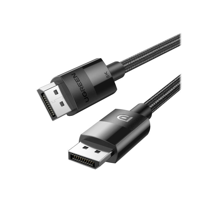 UGreen DP114 DisplayPort 1.4 Male to Male Nylon Braided Cable 2m - Black