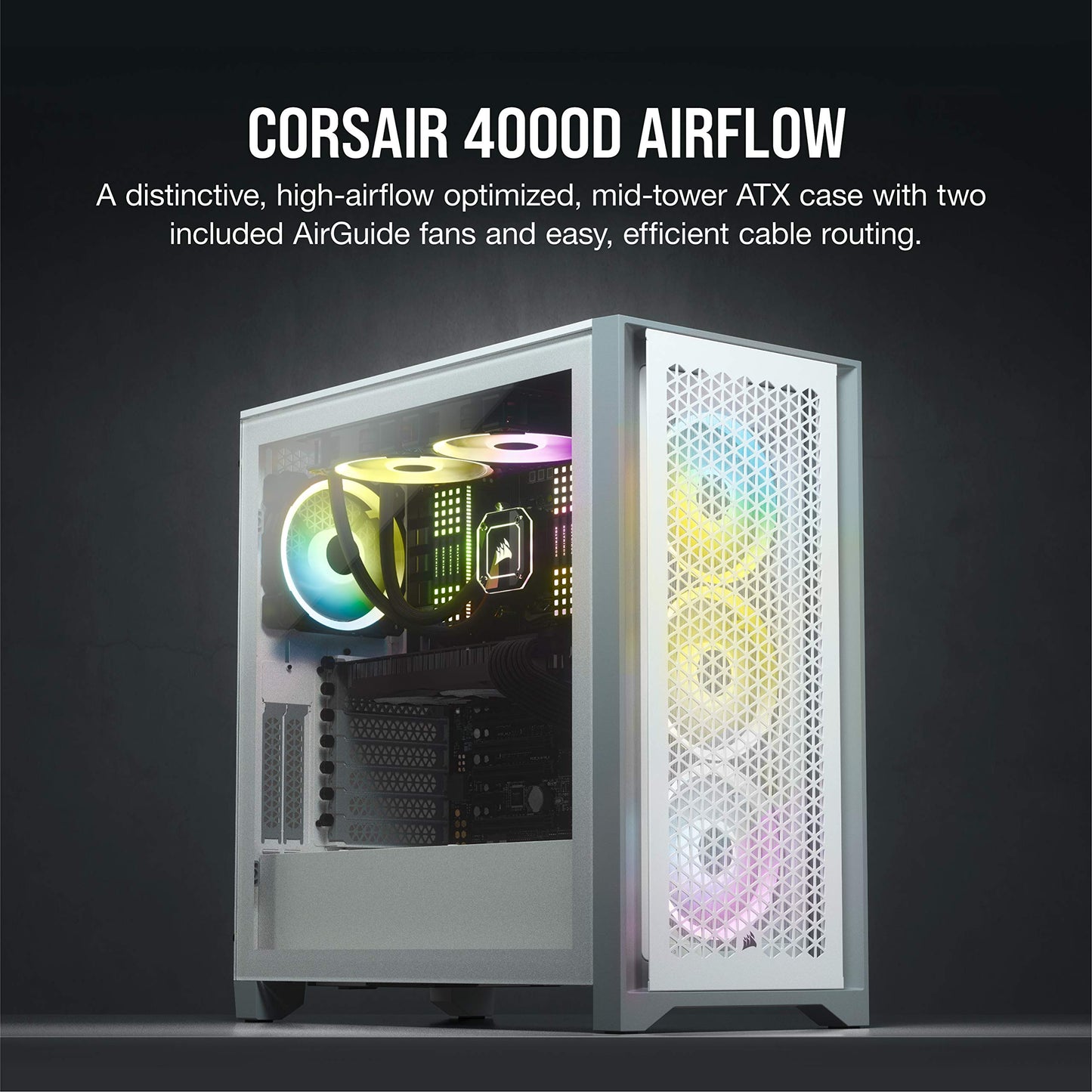 CORSAIR 4000D Airflow Mid Tower Case - White