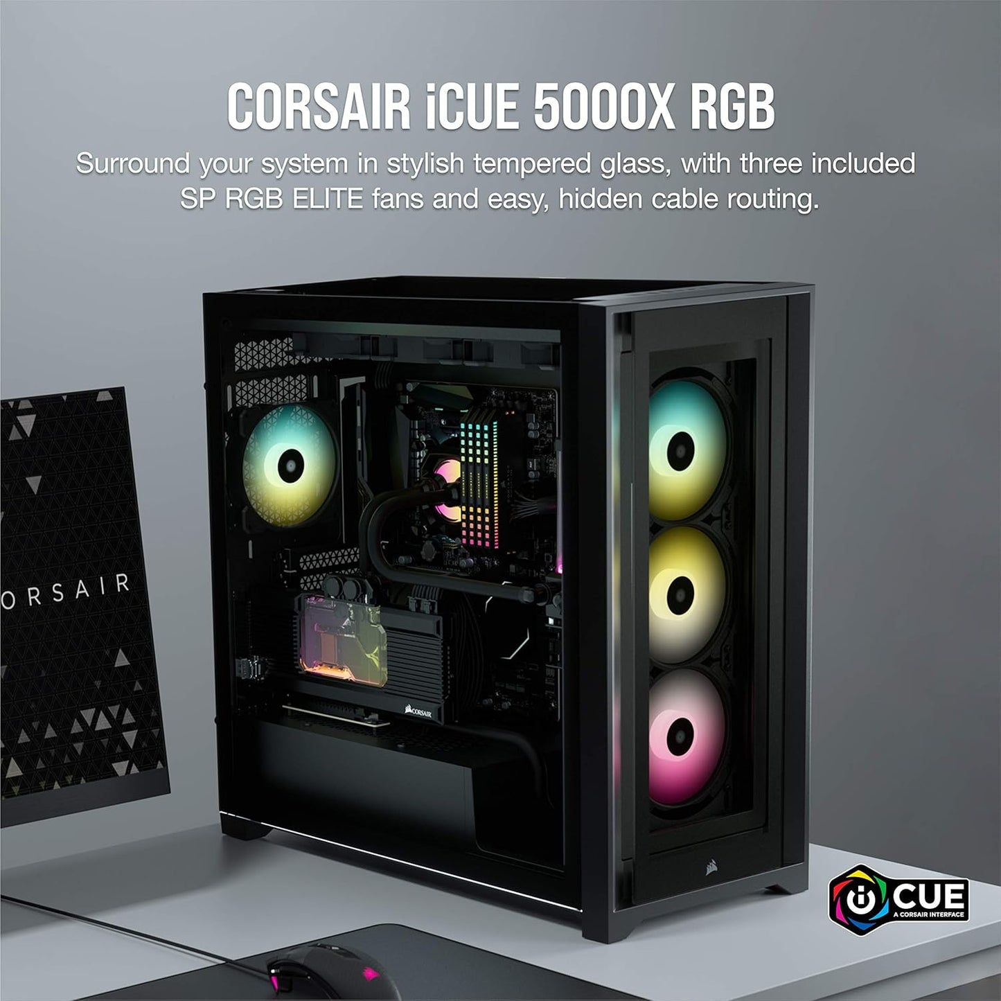 CORSAIR iCUE 5000X RGB Mid Tower Case - Black