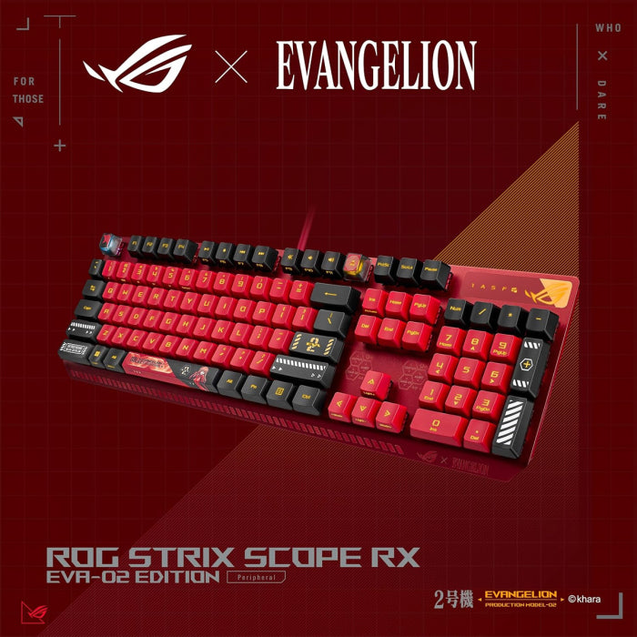 لوحة مفاتيح ميكانيكية بصرية باللون الأحمر من Asus ROG Strix Scope RX EVA-02 