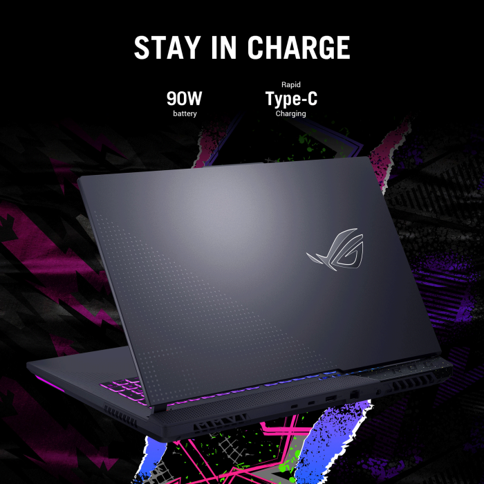 Asus ROG Strix G17 (G713PI-9321G) Gaming Laptop AMD Ryzan 9-7845HX Processor, 32GB RAM DDR5, 1TB 4.0 NVMe M.2 SSD, NVIDIA GeForce RTX 4070 8GB, 17.3” FHD (1920 x 1080) 16:9 144hz Display (Arabic / English Keyboard)