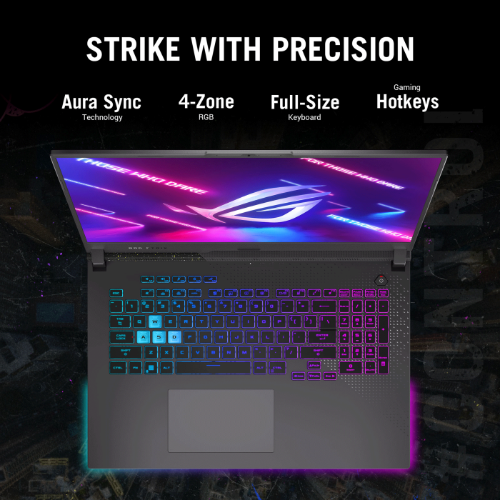 Asus ROG Strix G17 (G713PI-9321G) Gaming Laptop AMD Ryzan 9-7845HX Processor, 32GB RAM DDR5, 1TB 4.0 NVMe M.2 SSD, NVIDIA GeForce RTX 4070 8GB, 17.3” FHD (1920 x 1080) 16:9 144hz Display (Arabic / English Keyboard)