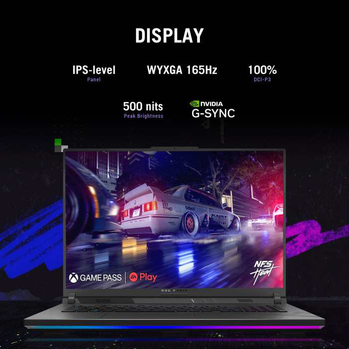 Asus ROG Strix G16 (G614JVR-I9161G) Gaming Laptop Intel Core i9-14900HX Processor, 16GB RAM DDR5, 1TB 4.0 NVMe M.2 SSD, NVIDIA GeForce RTX 4060 8GB VGA, 16” FHD+ 16:10 (1920 x 1200, WUXGA) 165hz, (Arabic / English Keyboard), Windows 11 Home