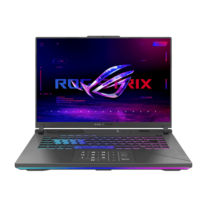 Asus ROG Strix G16 (G614JVR-I9161G) Gaming Laptop Intel Core i9-14900HX Processor, 16GB RAM DDR5, 1TB 4.0 NVMe M.2 SSD, NVIDIA GeForce RTX 4060 8GB VGA, 16” FHD+ 16:10 (1920 x 1200, WUXGA) 165hz, (Arabic / English Keyboard), Windows 11 Home