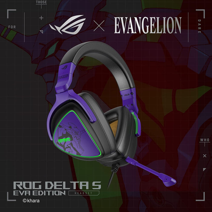 Asus Rog Delta S EVA Edition RGB Quad-Dac Virtual 7.1 RGB AI Noise Cancellation USB-C Wired Gaming Headset - For PC,PS5,PS4,Switch & Mobile Devices