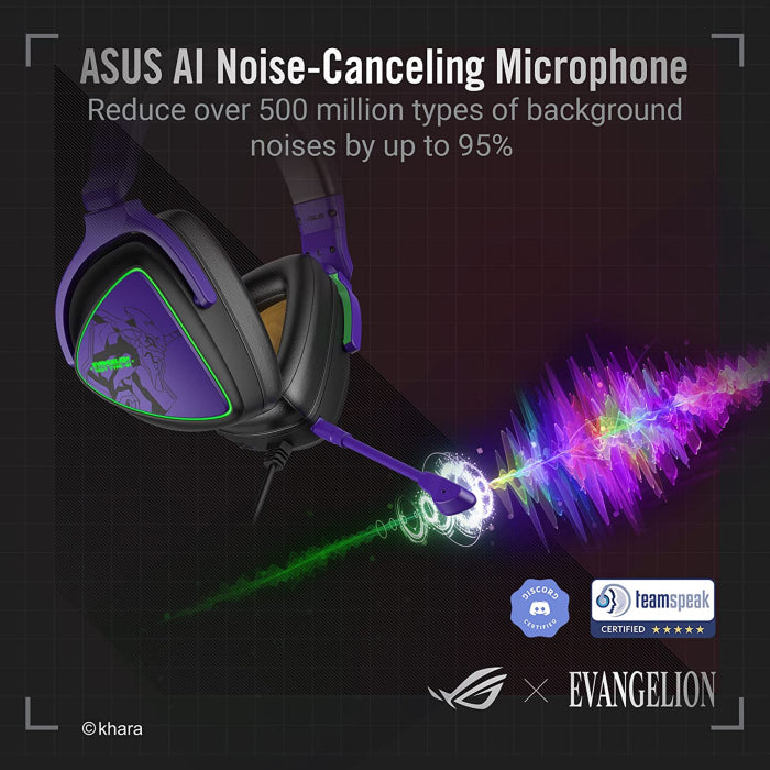 Asus Rog Delta S EVA Edition RGB Quad-Dac Virtual 7.1 RGB AI Noise Cancellation USB-C Wired Gaming Headset - For PC,PS5,PS4,Switch & Mobile Devices