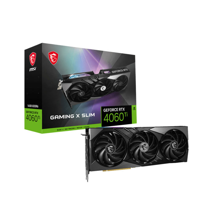 بطاقة رسومات MSI GeForce RTX 4060 Ti Gaming X Slim بسعة 16 جيجابايت GDDR6 