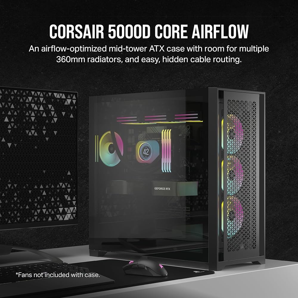 CORSAIR 5000D CORE AIRFLOW Mid Tower ATX Case - Black