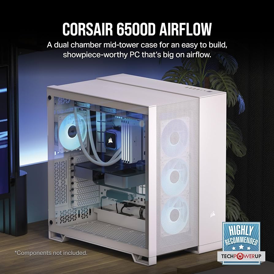 CORSAIR 6500D Airflow Tempered Case - White