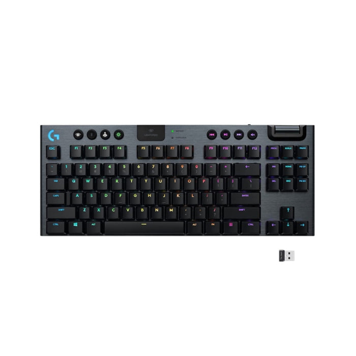 Logitech G915 Tenkeyless Light Speed Wireless RGB Mechanical Gaming KeyBoard GL Clicky Switch - Black