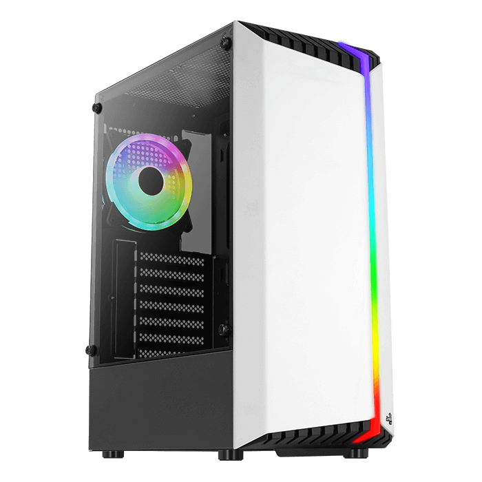 Aerocool Bionic RGB Mid Tower Tempered glass Glass Edition Gaming Case - White