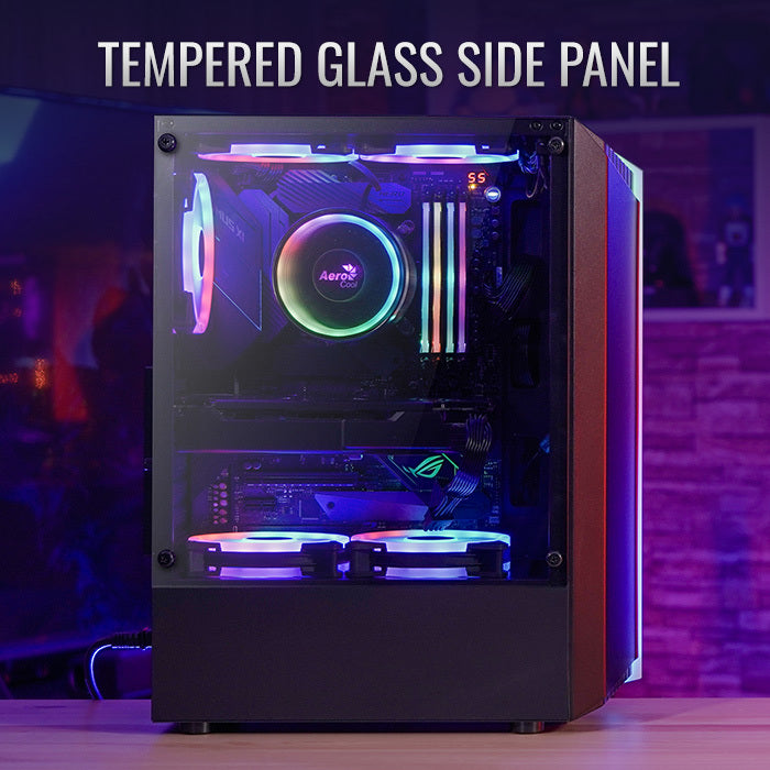 Aerocool Bionic RGB Mid Tower Tempered glass Glass Edition Gaming Case - White