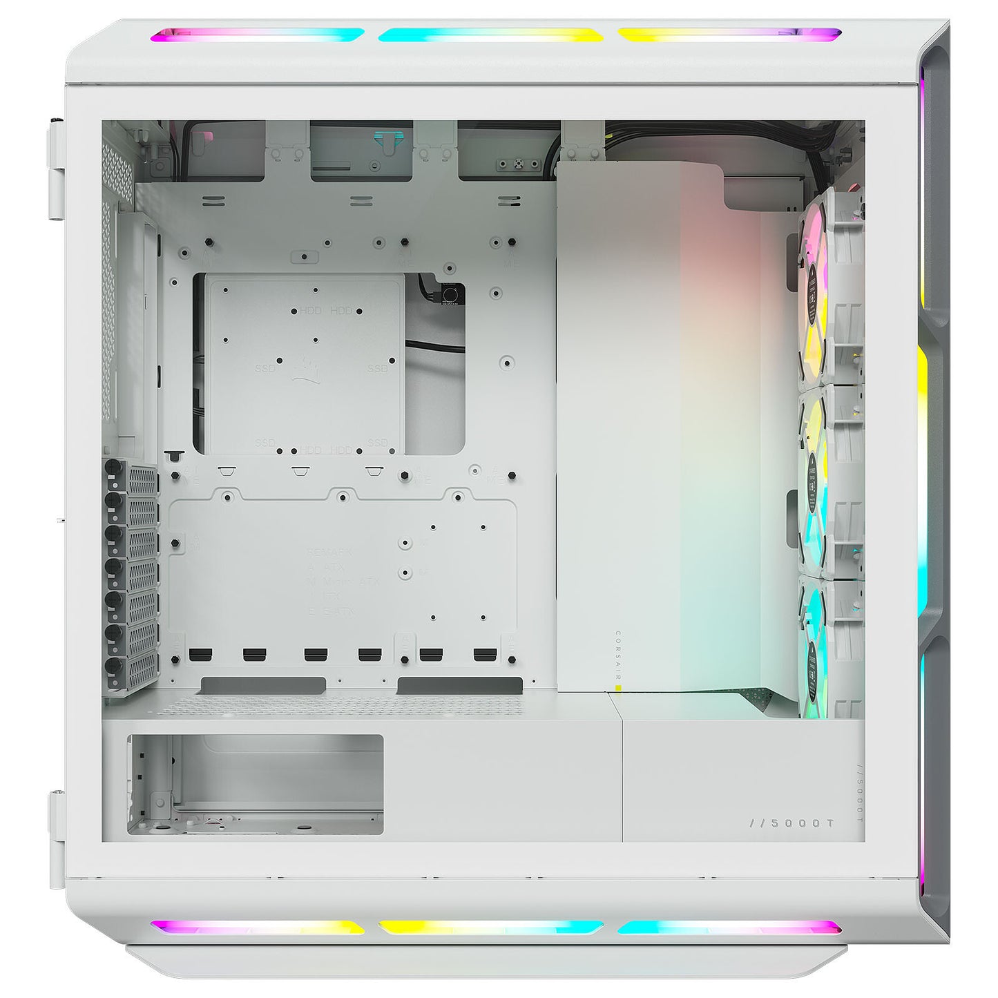 CORSAIR iCUE 5000T RGB Tempered Glass Mid-Tower ATX Case - White