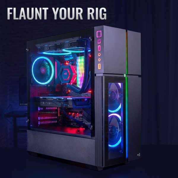 Aerocool Playa G-BK-V3 RGB Mid Tower Case - Black