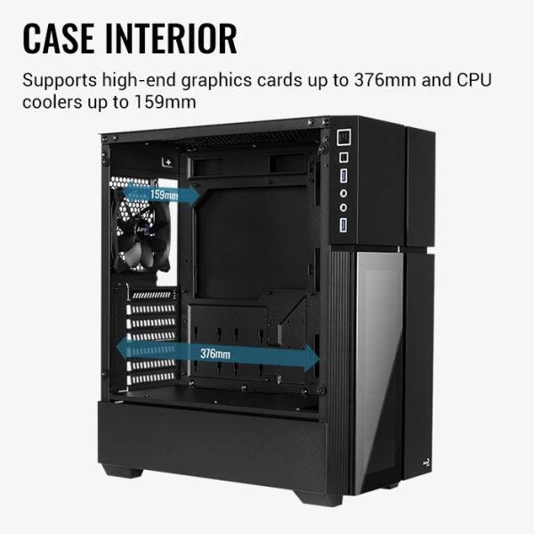 Aerocool Playa G-BK-V3 RGB Mid Tower Case - Black