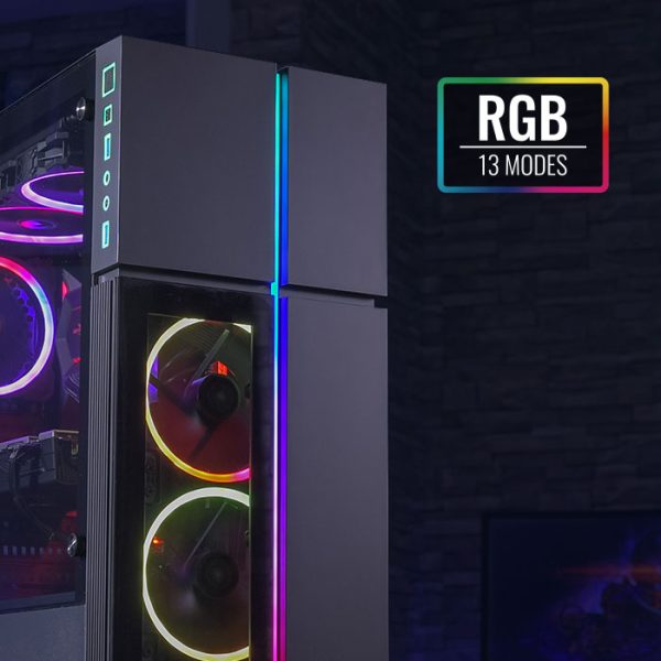 Aerocool Playa G-BK-V3 RGB Mid Tower Case - Black