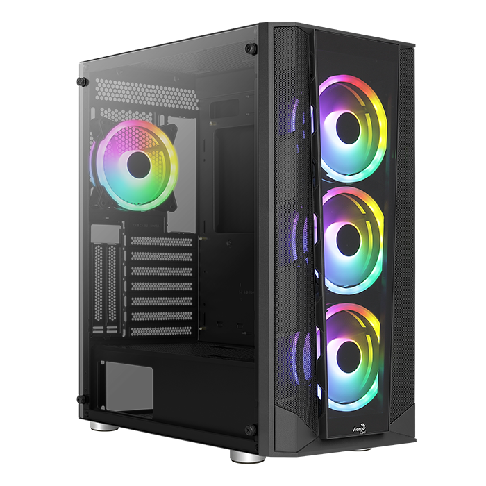 Aerocool Prism V3 ARGB Mid Tower Case - Black