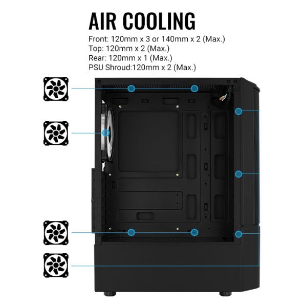 Aerocool Quantum Mesh V3 RGB Mid Tower Case - Black