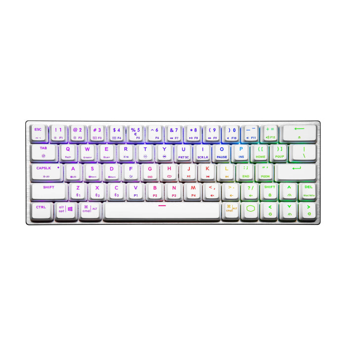 Cooler Master SK622 Wireless/Bluetooth 60% RGB Mechanical Keyboard With Low Profile Clicky Blue Switch - White