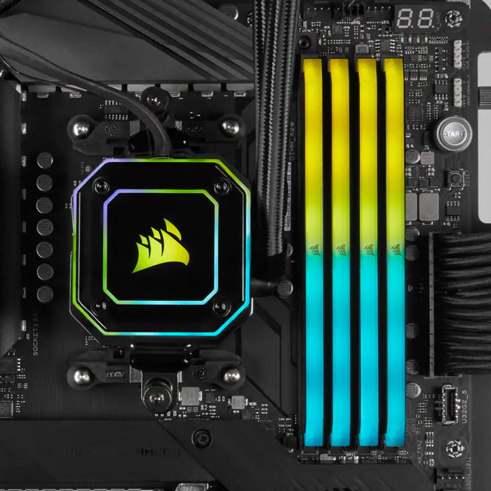 مجموعة ذاكرة سطح المكتب Corsair Vengeance RGB RS 16GB (2x8GB) DDR4 3600MHz C18 - أسود 