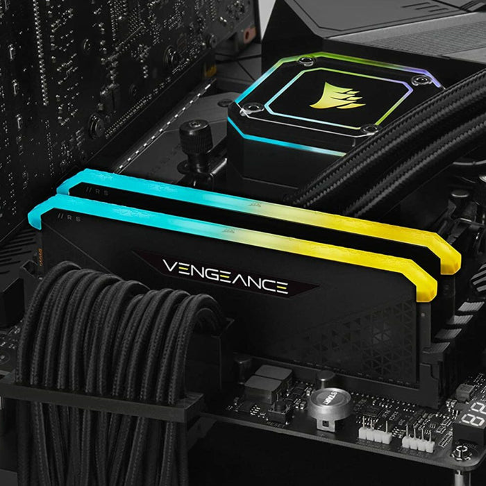 مجموعة الذاكرة Corsair Vengeance RGB RS 32GB (2x16GB) DDR4 3600MHz C18 - أسود 