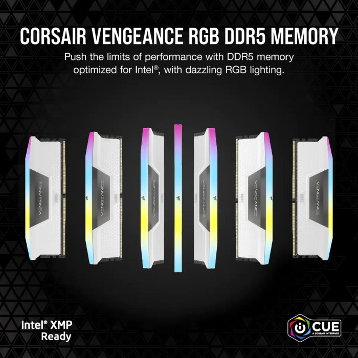 Corsair Vengeance RGB 32GB (2x16GB) DDR5 5200MHz CL40 Memory Kit - White