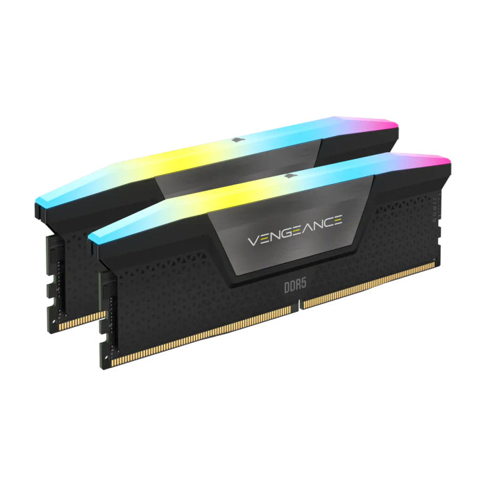 مجموعة الذاكرة Corsair Vengeance RGB 64GB (2x32GB) DDR5 6000MHz C30 - أسود 