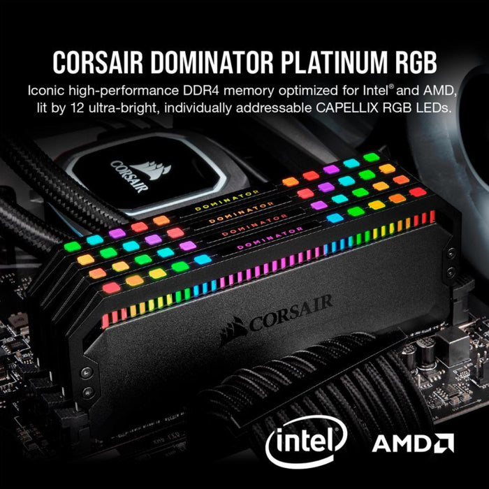 Corsair Dominator Platinum RGB 32GB (2x16GB) DDR5 7200MHz C34 Desktop Memory Kit - Black