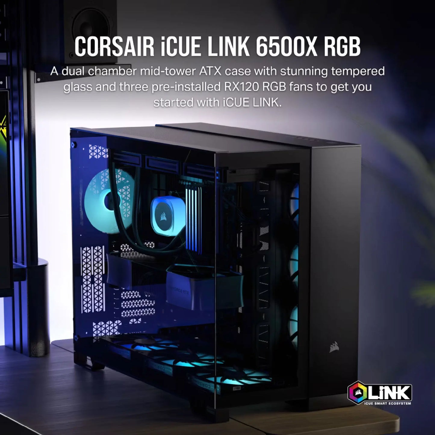 CORSAIR ICUE LINK 6500X RGB Mid Tower Case - Black