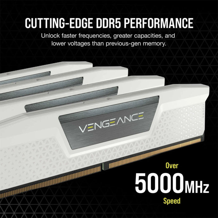 Corsair Vengeance 32GB (2x16GB) DDR5 5200MHz C40 Memory Kit - White