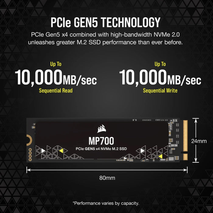 Corsair MP700 2TB PCIe 5.0 Gen 5 x4 NVMe M.2 SSD