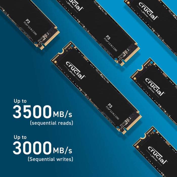 Crucial P3 2TB PCIe Gen3 3D NAND NVMe M.2 SSD, up to 3500MB/s