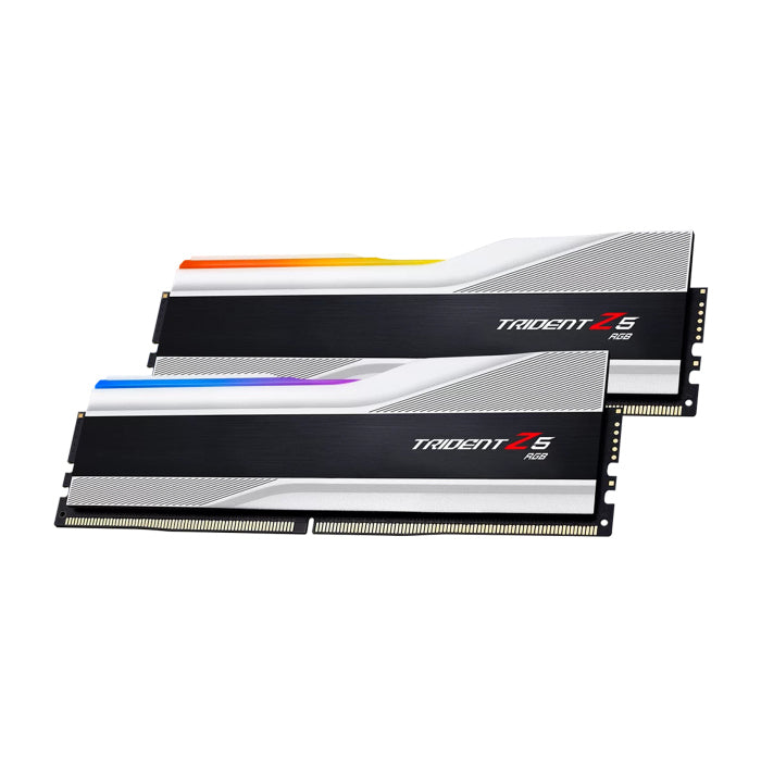 مجموعة ذاكرة سطح المكتب G.Skill Trident Z5 RGB 64GB (2x32GB) DDR5 6000MHz CL30 - فضي 