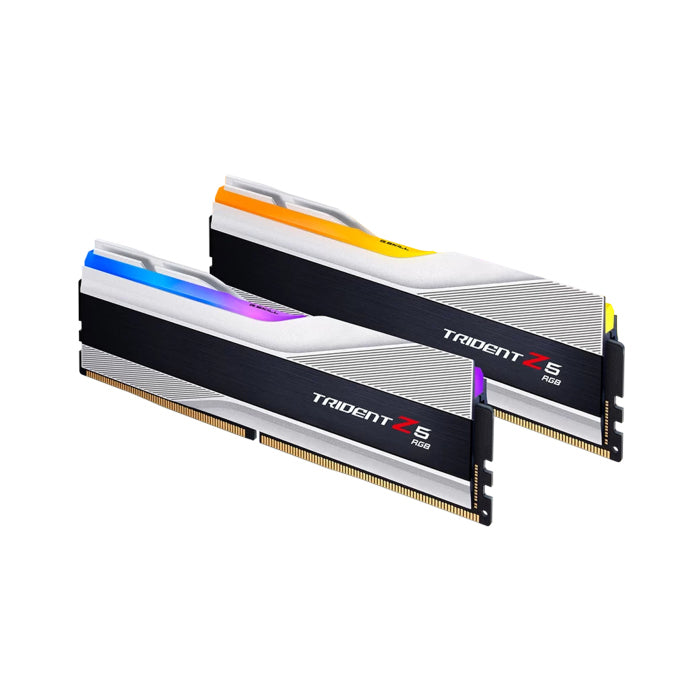 مجموعة ذاكرة سطح المكتب G.Skill Trident Z5 RGB 64GB (2x32GB) DDR5 6000MHz CL30 - فضي 