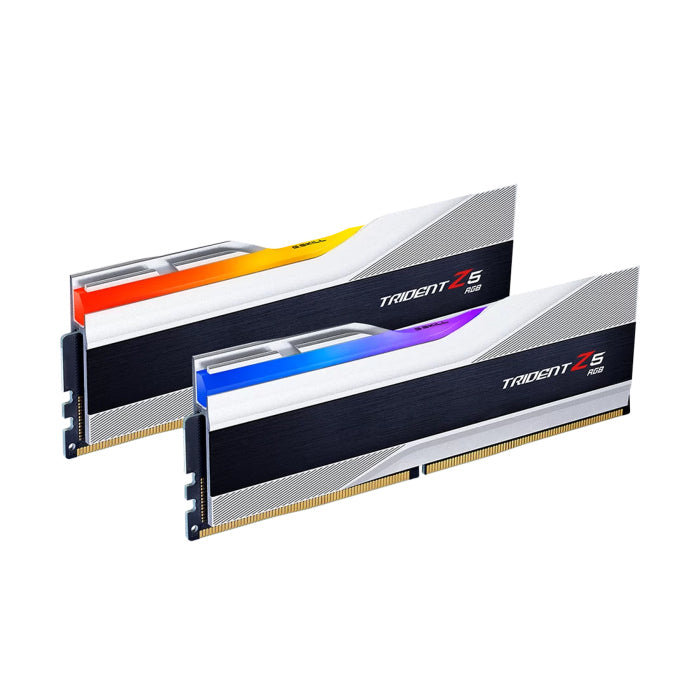 مجموعة ذاكرة سطح المكتب G.Skill Trident Z5 RGB 64GB (2x32GB) DDR5 6000MHz CL30 - فضي 