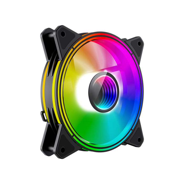 GameMax FN-12 Rainbow-Q-Infinity 120mm ARGB Cooling Fan - Black