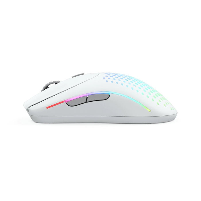 Glorious Model O2 RGB Wireless 2.4GHz + Bluetooth 5.2 + Wired Gaming Mouse (68g) - Matte White